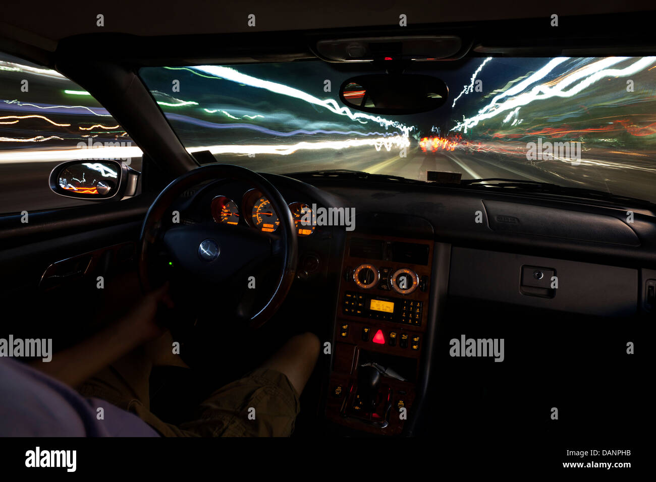 Nighttime driving Stock Photo