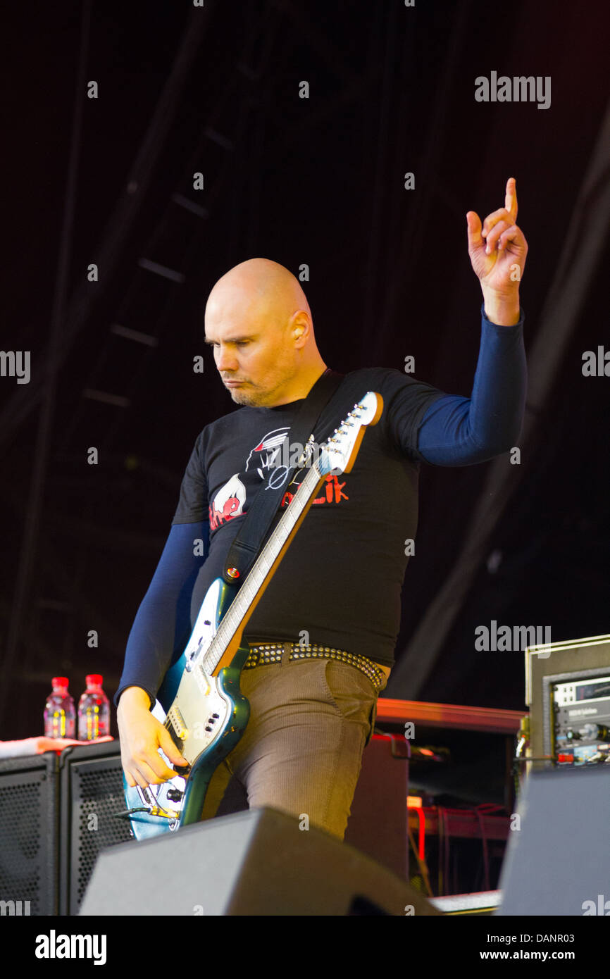 Smashing Pumpkins performing at the Glastonbury Festival 2013. Stock Photo