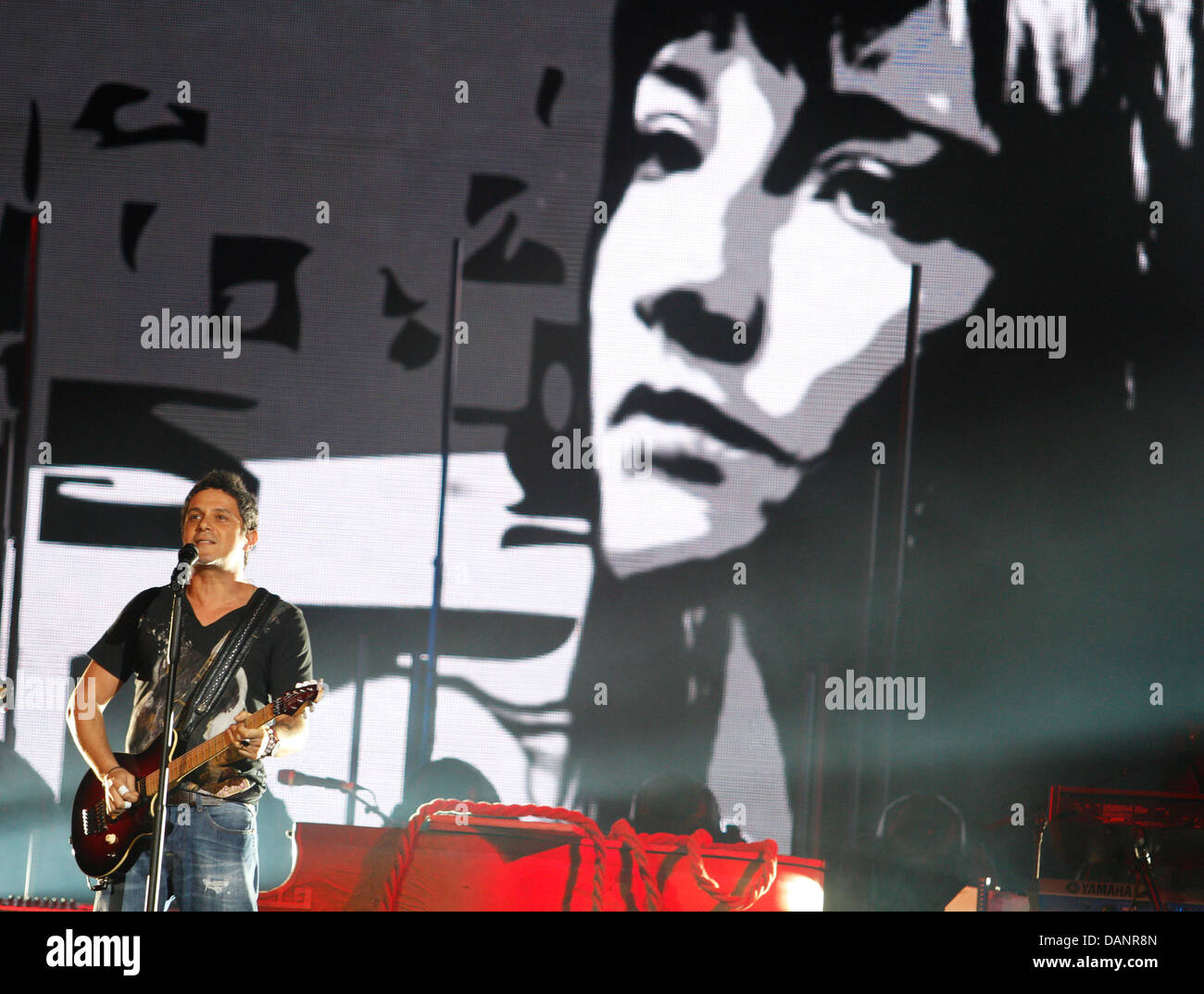 Spain´s singer and composer Alejandro Sanz performs live in Palma de Mallorca, on the Spanish island Stock Photo