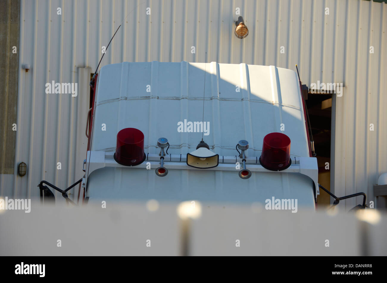 Fire engine being repaired Stock Photo - Alamy