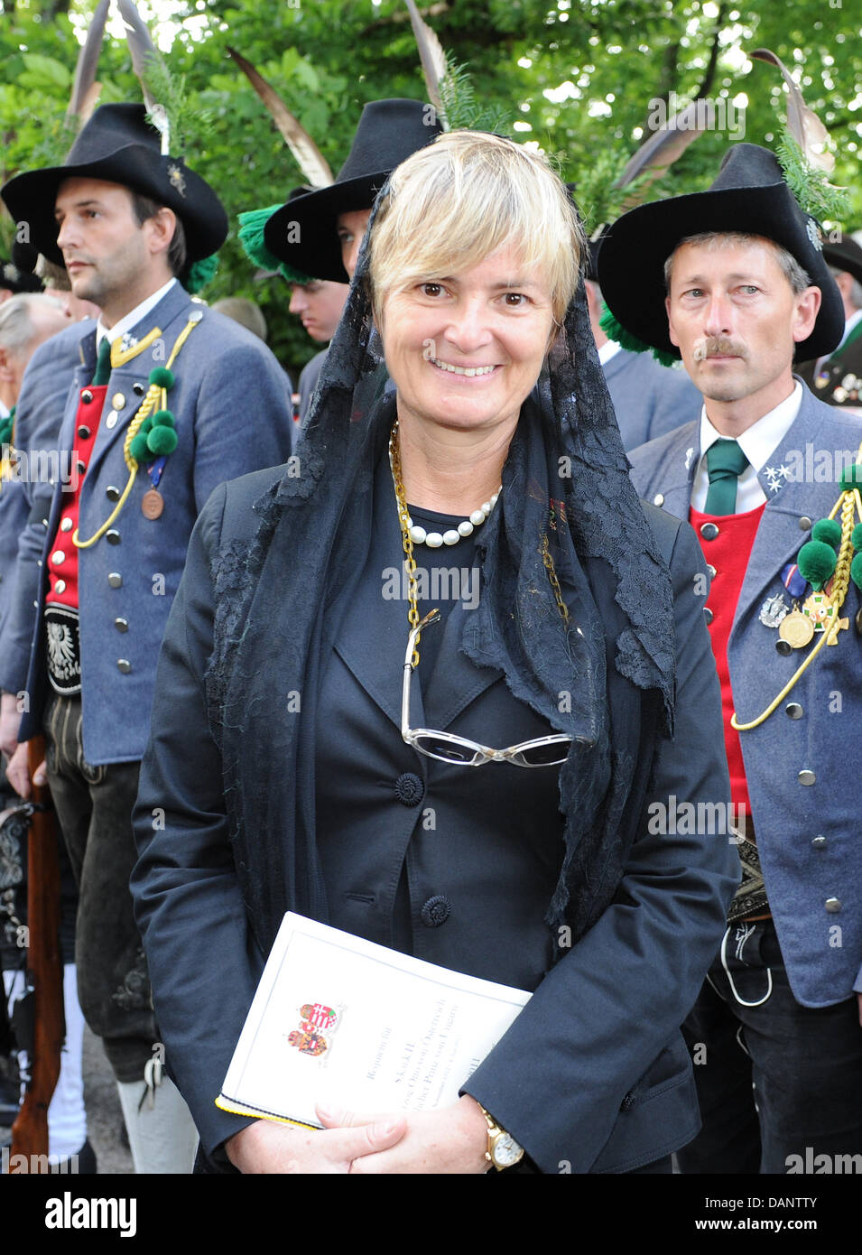 Gloria von Thurn und Taxis attends the requiem service for Otto von Habsburg at St Pius Church in Poecking, Germany, 9 July 2011. Habsburg died at the age of 98 in his house. The requiem is the first of several mourning events for the oldest son of Karl I, the last emperor of Austria and Hungary. Photo: Ursula Dueren Stock Photo
