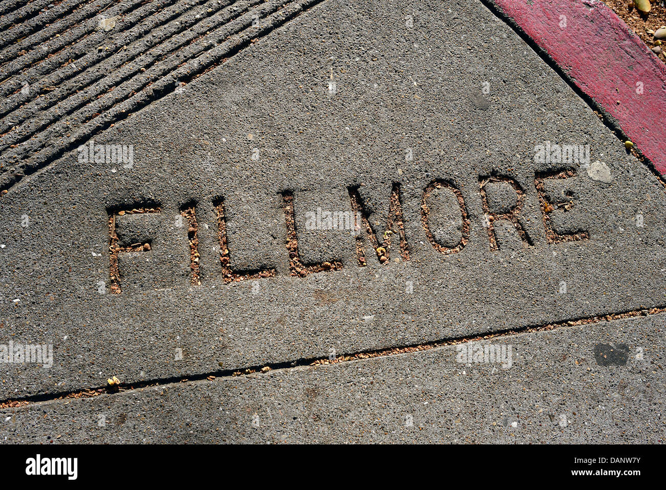 fillmore street san francisco siadewalk concrete sign Stock Photo