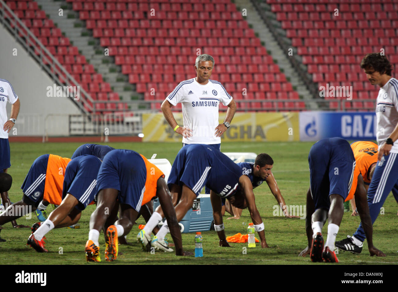 Bangkok, Thailand. 16th July, 2013. Chelsea's manager Jose Morinho during a training session at the Rajamangala stadium. English Premier League football team Chelsea, who have a friendly match with the Thai All-Star XI on 17 July at the Rajamangala Stadium, arrived in Bangkok  in 12 July, took part in a training session and press conference. Credit:  Piti A Sahakorn/Alamy Live News Stock Photo