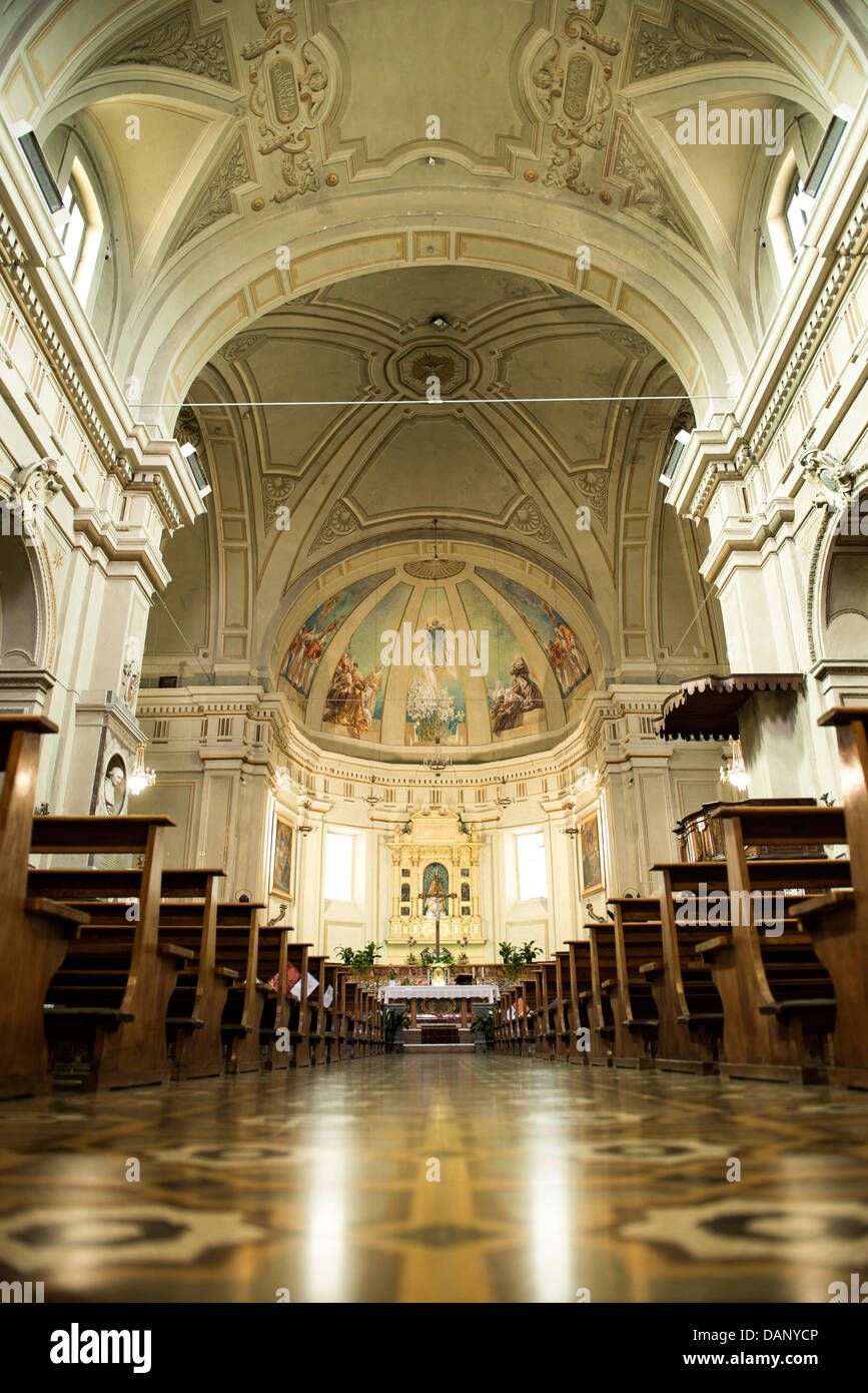 Italy, Interior of Church of San Leonardo Stock Photo
