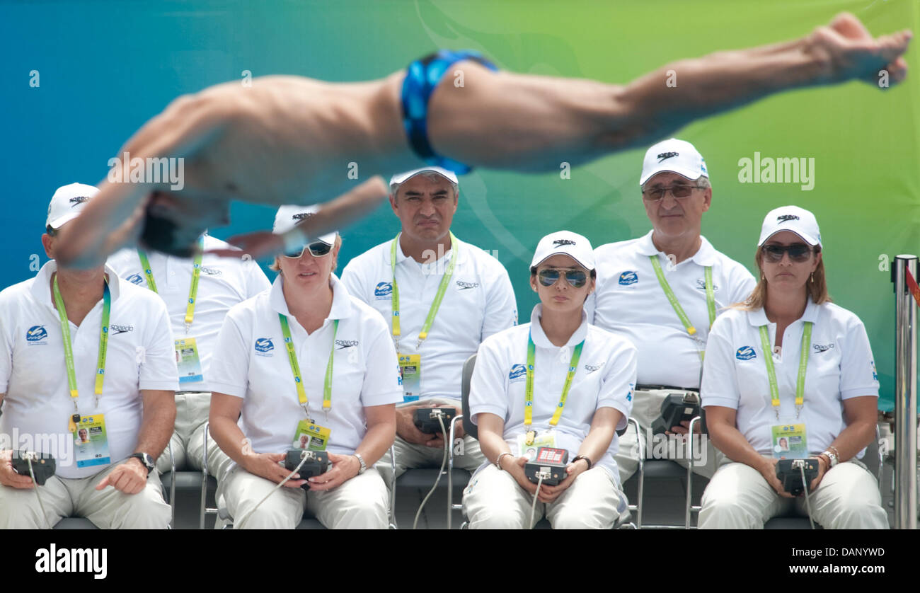 Germany's Stephan Feck performs in front of the judges during the men's