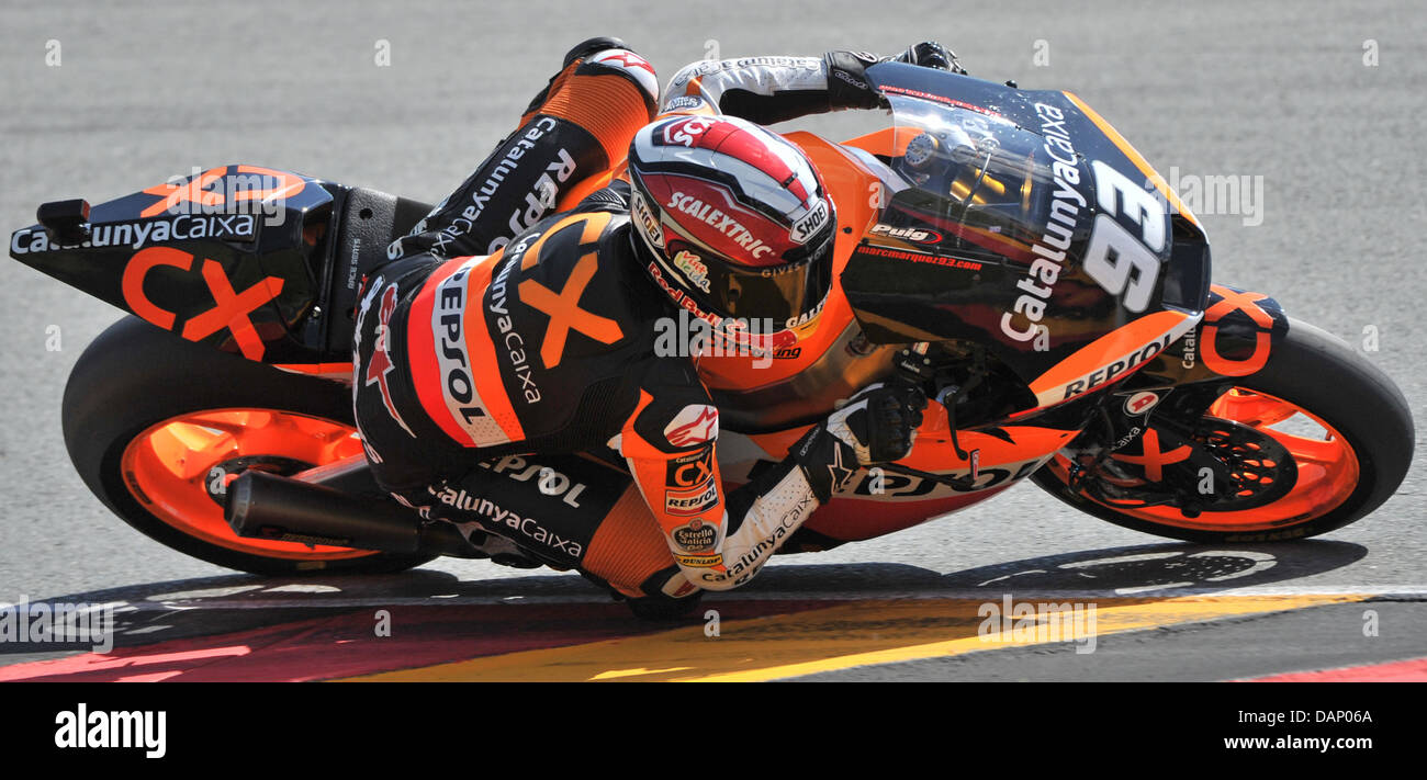 The Spanish Suter driver Marc Marquez drives his motorcycle in the ...