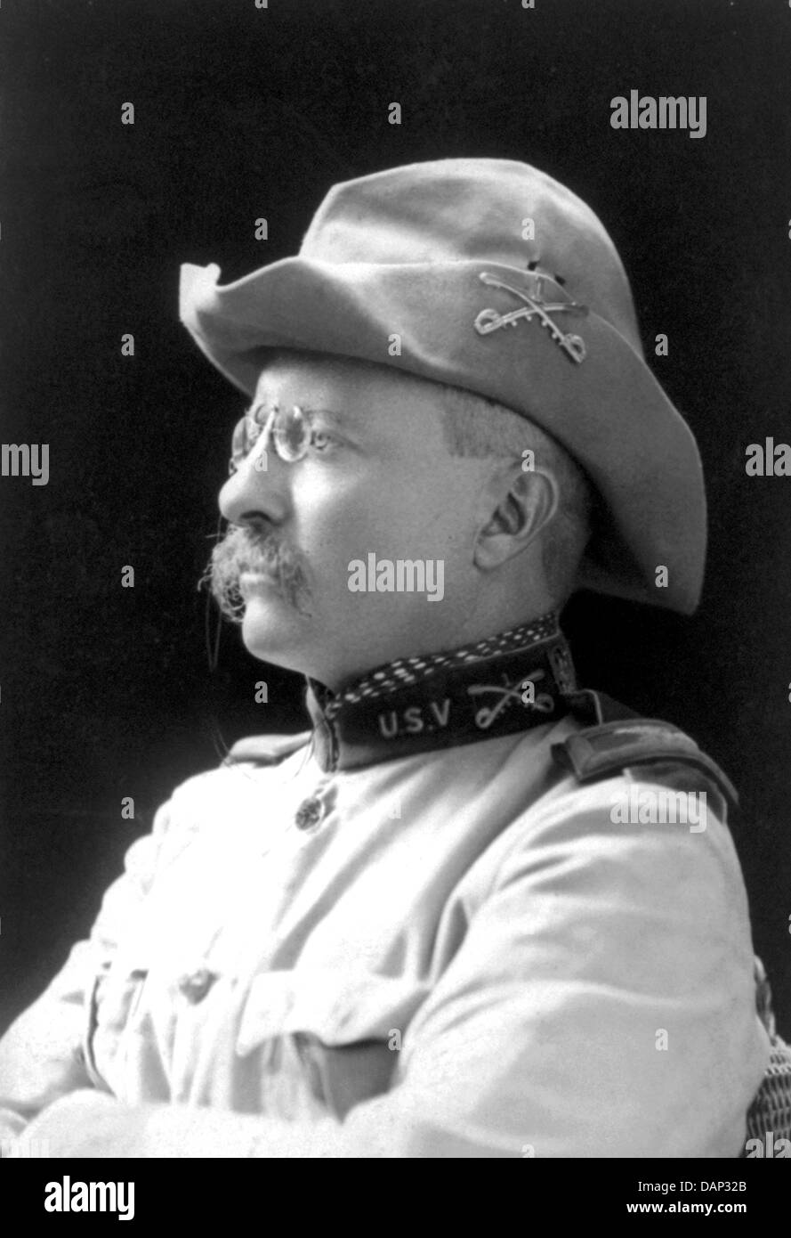 THEODORE ROOSEVELT  (1858-1919) future American President as a Colonel in the First US Volunteer Cavalry Regiment  in 1898 Stock Photo