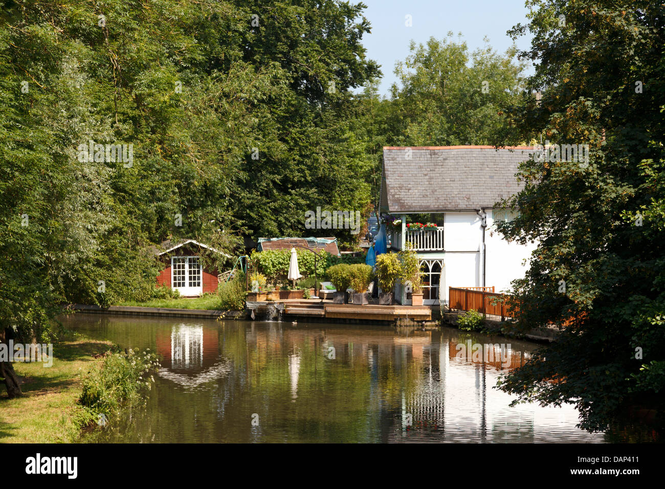 Boat House on the River Wey at Guildford Surrey England Stock Photo Alamy