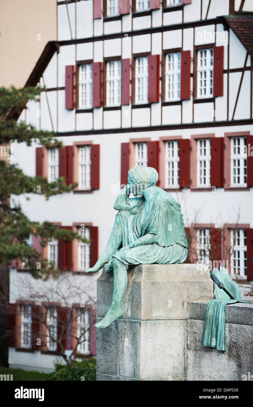 Europe, Switzerland, Basel, Helvetia statue Stock Photo