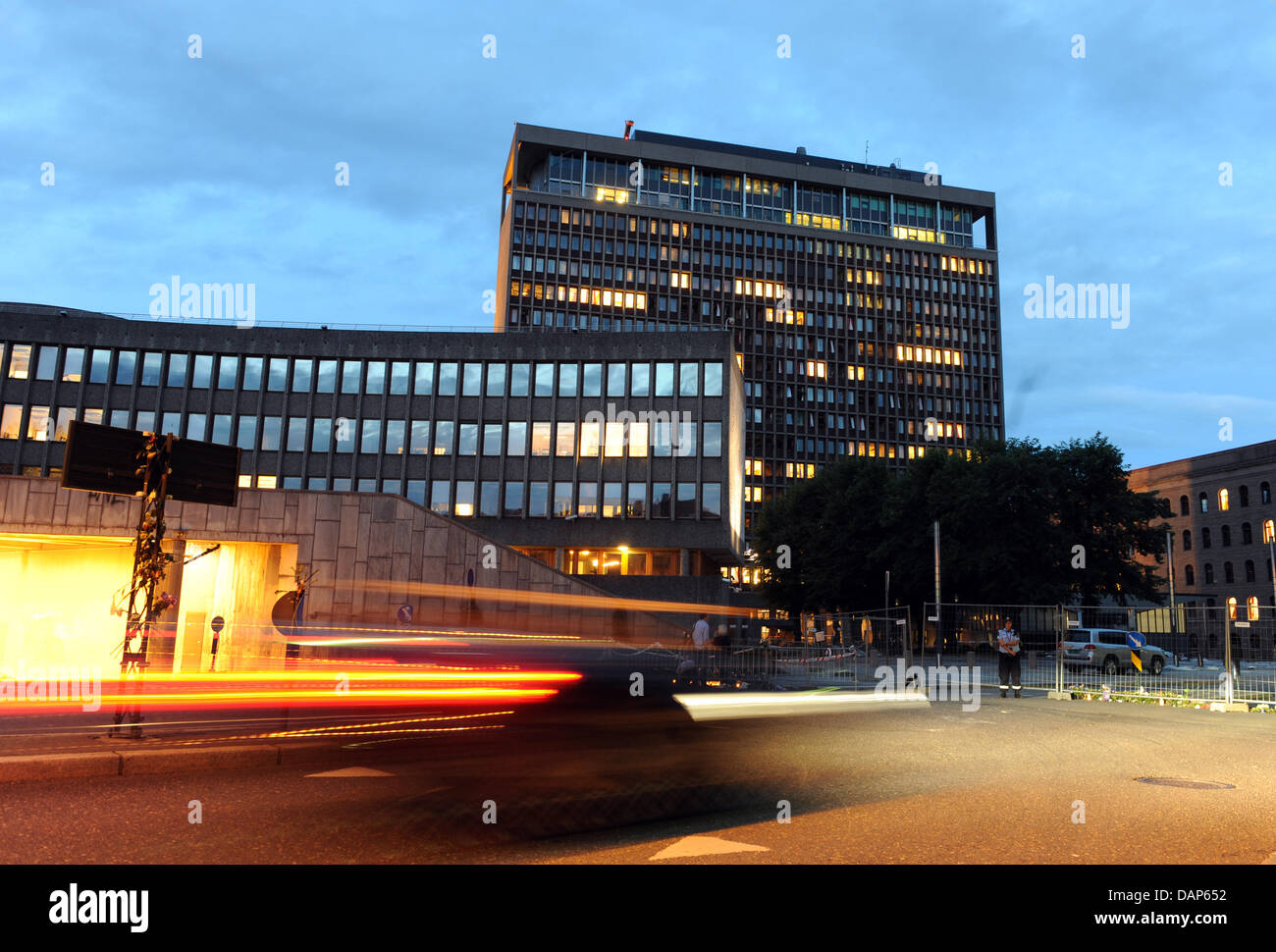 Damaged government buildings in Oslo, Norway, 26 July 2011.The bombing ...