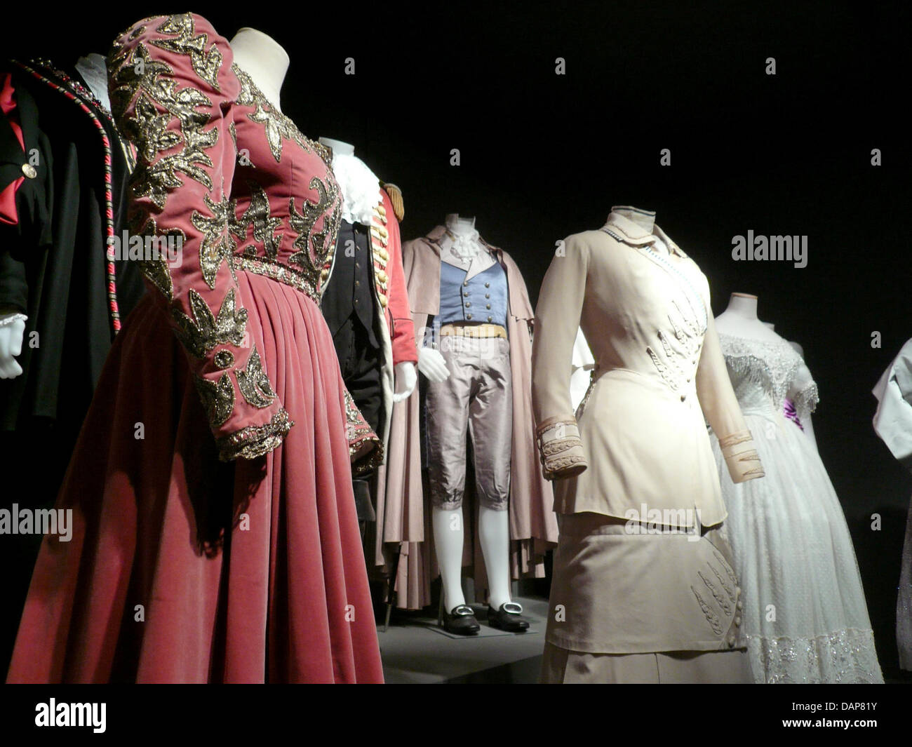 Visitors can admire original costumes, which were worn by stars like Audrey Hepburn and Anita Ekberg during filming in the Italian Hollywood, in the exhibition 'Cinecittà si mostra' in the film city 'Cinecitta' in Rome, Italy, 11 July 2011. The film city, location for numerous famous movies, was founded in the 1950's. Photo: Monika Bormeth Stock Photo