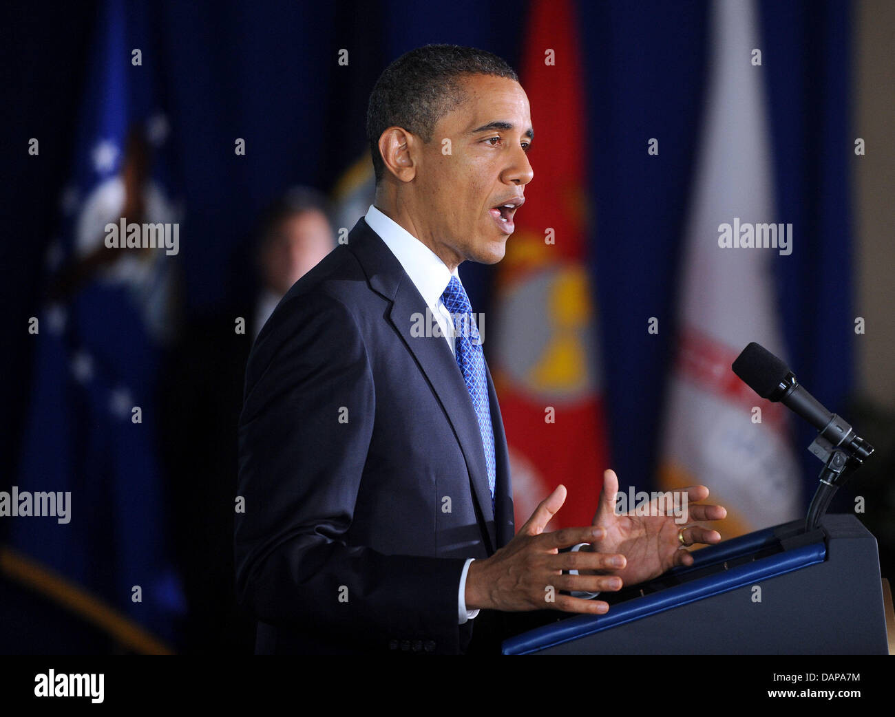 United States President Barack Obama Arrives On Stage To Speak About United States President Barack Obama Arrives On Stage To Speak About