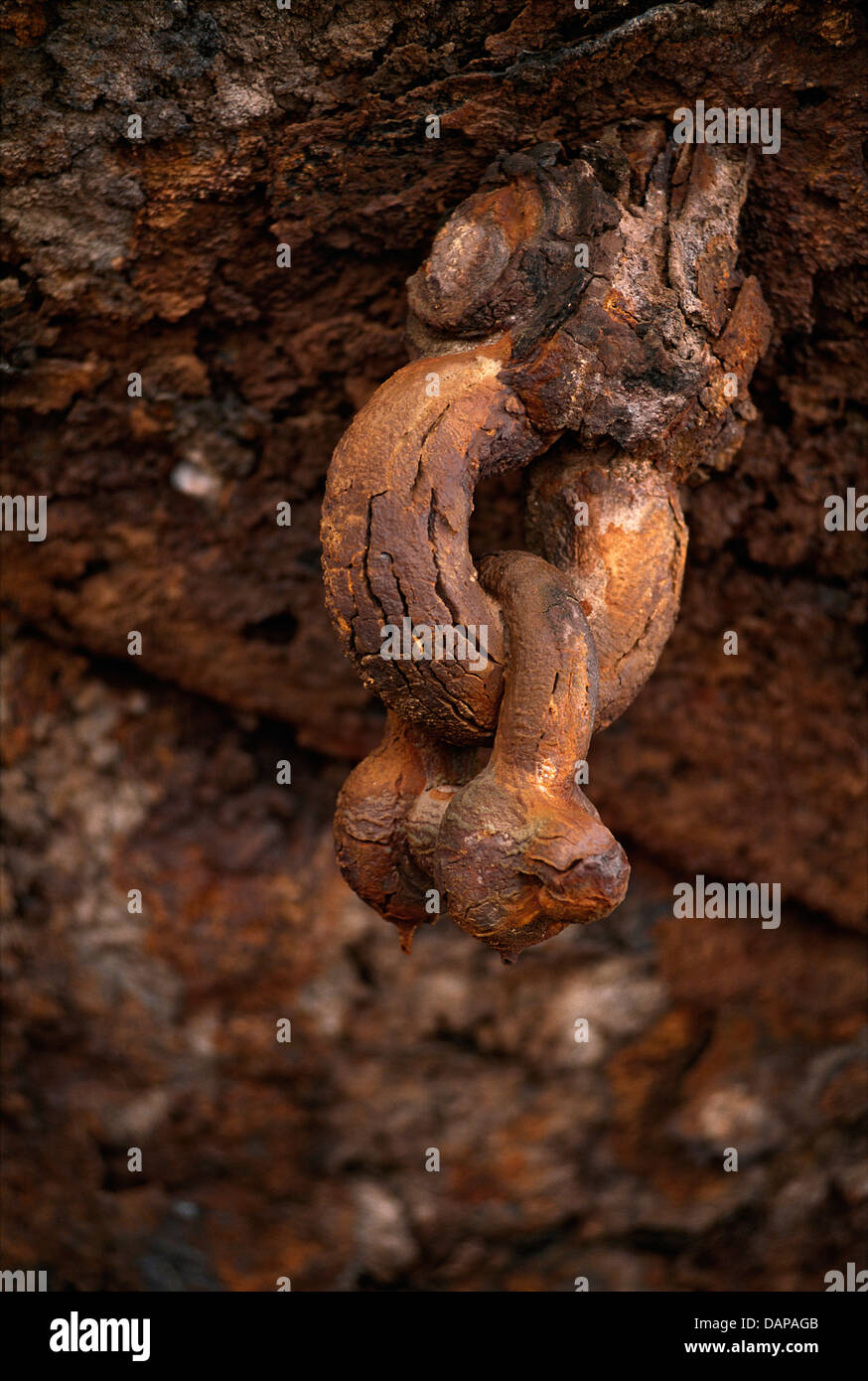 A rusted detail of the Eduard Bohlen at Conception Bay, Nmaibia. Stock Photo