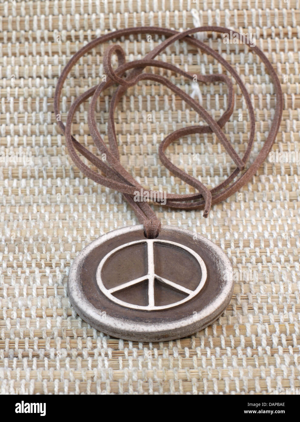 clay pendant pacifist handmade the symbol of peace Stock Photo