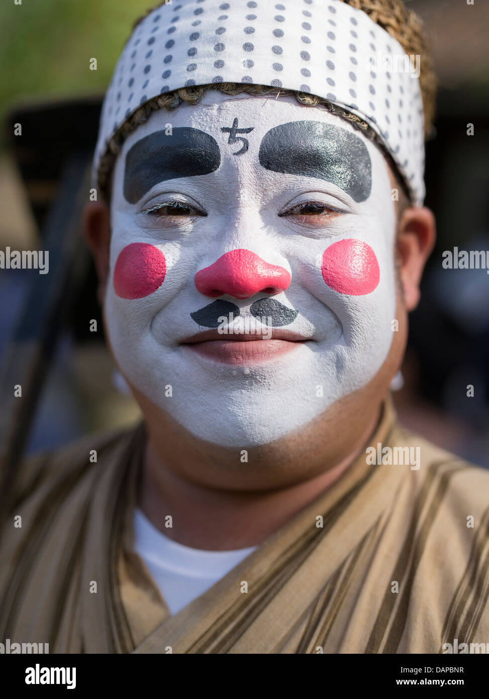 Chondara Clown at Ryukyu Mura, historical village, Okinawa, Japan Stock