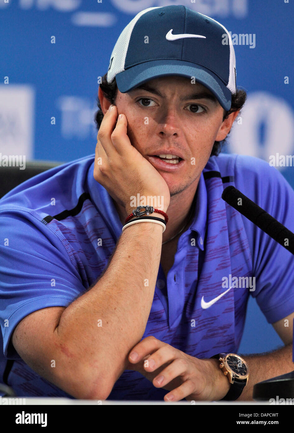 RORY MCILROY PRESS CONFERENCE MUIRFIELD EAST LOTHIAN SCOTLAND 17 July 2013 Stock Photo