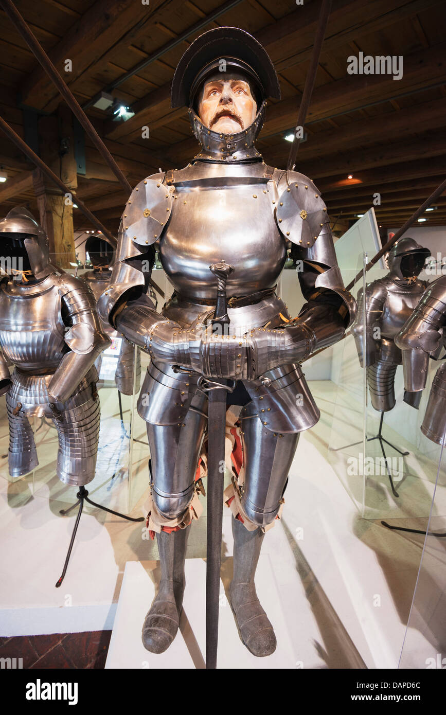 Europe, Switzerland, Solothurn, Museum Altes Zeughaus arsenal museum, suit of armour Stock Photo