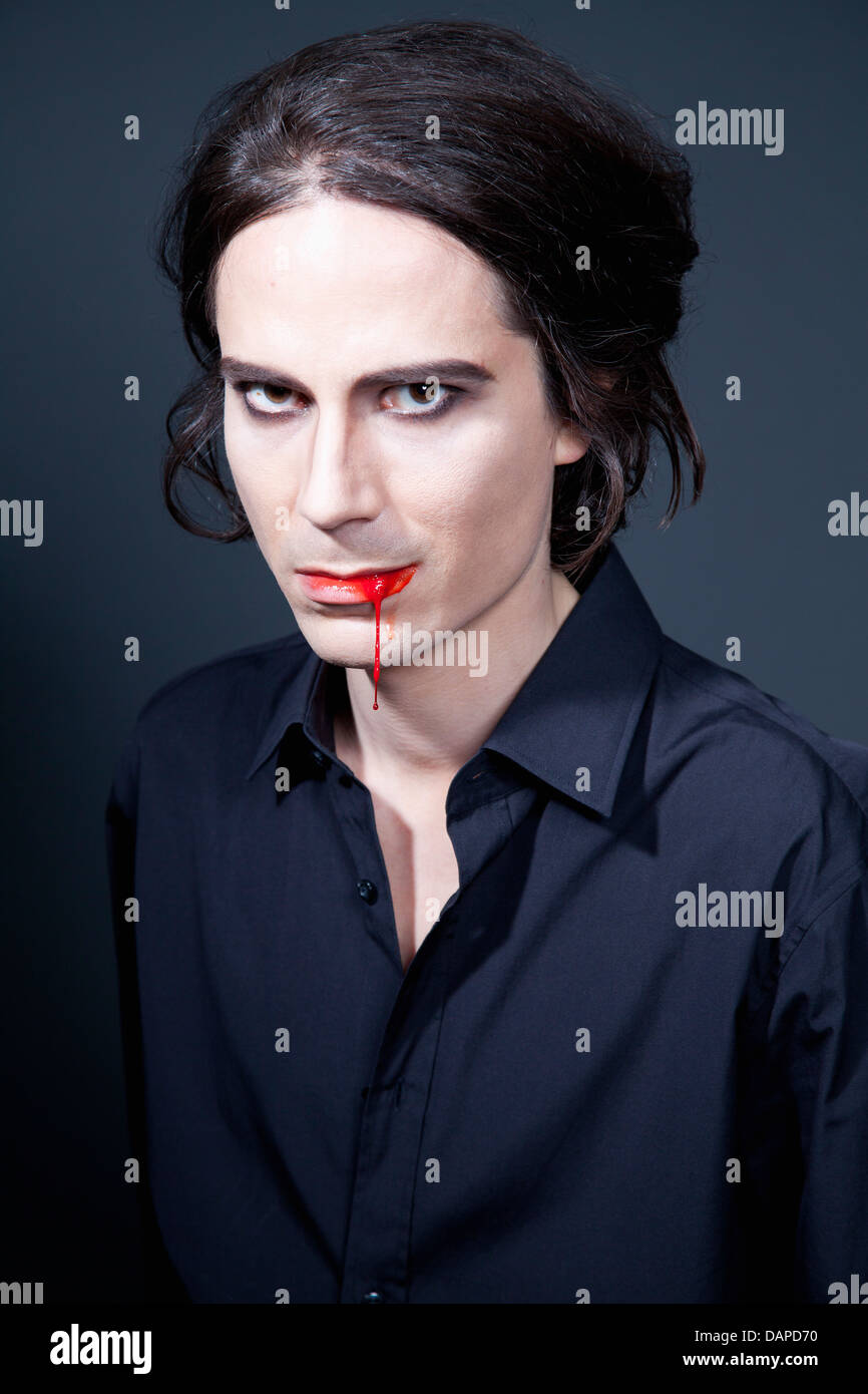 Man with vampire make up, close up Stock Photo - Alamy