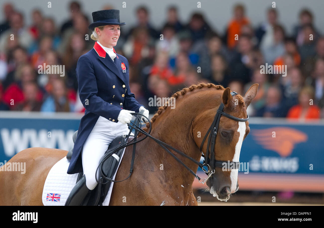 British dressage rider Laura Bechtolsheimer rides her horse Mistral