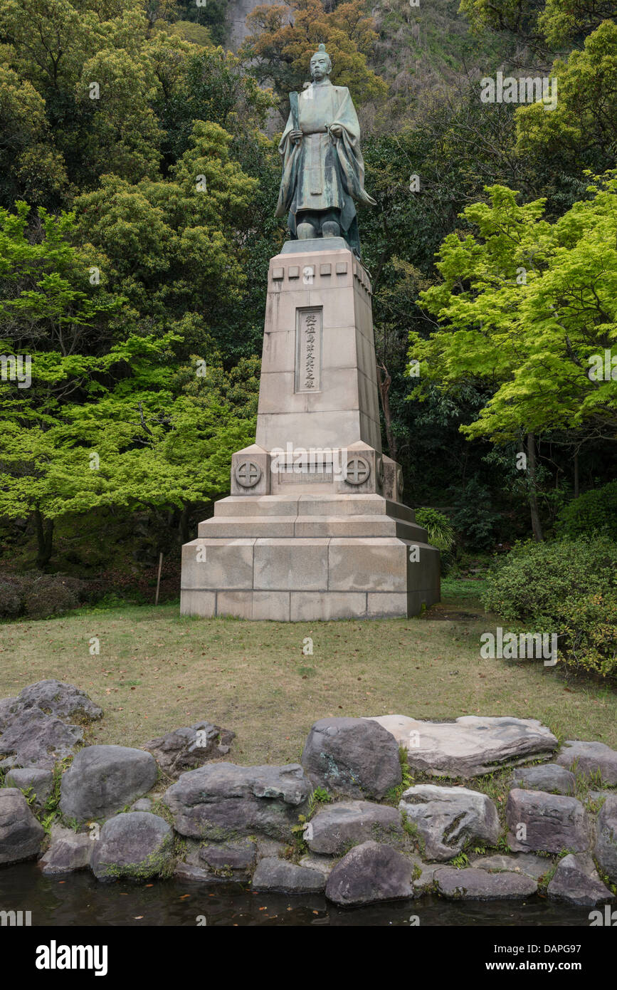 Statue of Shimazu Nariakira, Japanese Feudal Lord, Kagoshima, Japan Stock Photo