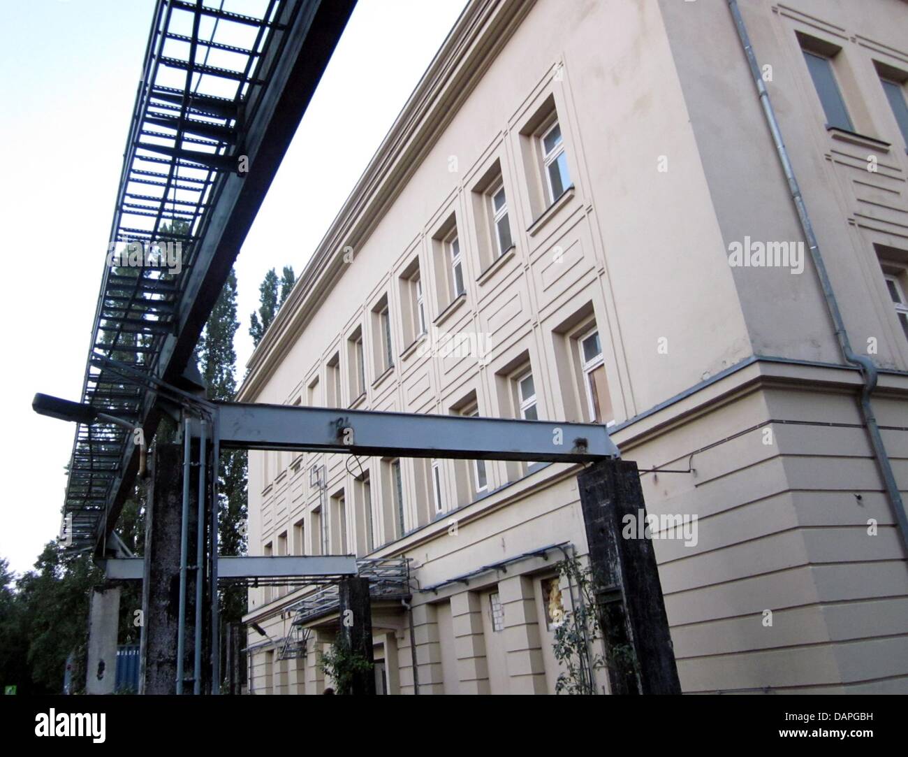 The 'Workers' Pearls' exhibition takes place inside the Kubus of the Berghain Club in Berlin, Germany, 18 August 2011. The Berghain is Berlin's best-known club. Visitors from all over the world queue up in front of the club, which now also serves as a gallery. The group exhibition 'Alle - Workers' Pearls' assembles the works of 32 Berghain employees, ranging from the bouncer's phot Stock Photo