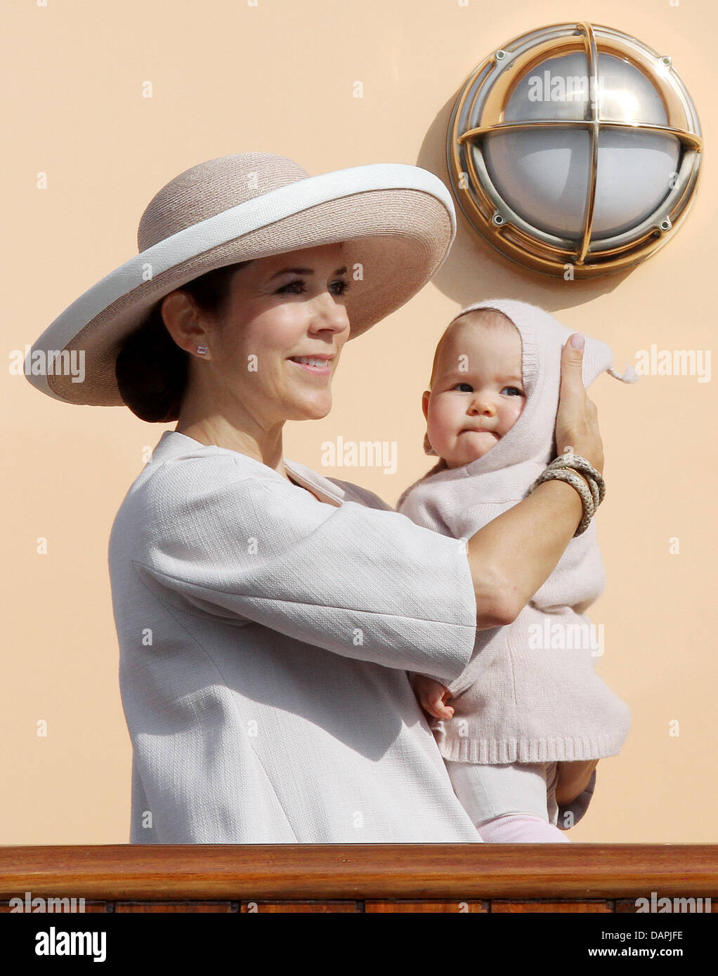 Danish Crown Princess Mary with her twin Princess Josephine on the