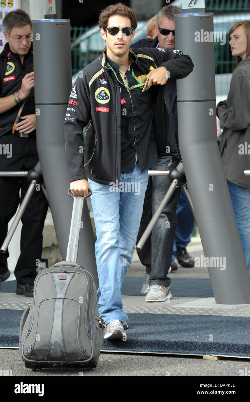 Brazilian Formula One driver Bruno Senna of Lotus Renault arrives the