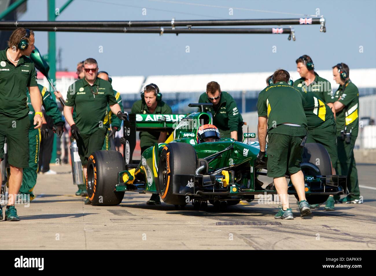 Silverstone, UK. 17th July, 2013. Caterham F1 Team CaterhamRenault CT03 driven by Alexander