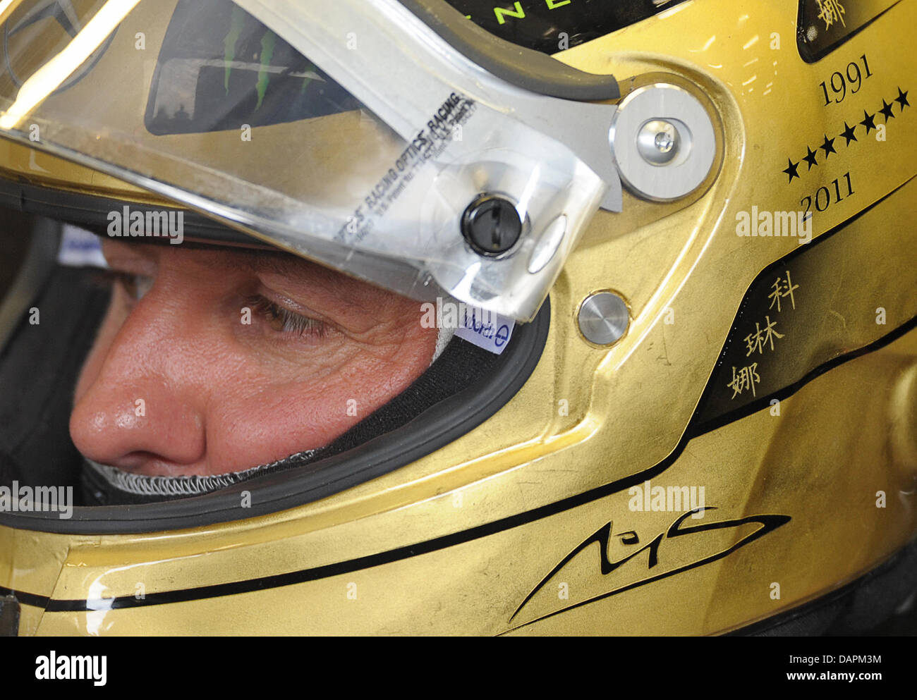 German Formula One driver Michael Schumacher of Mercedes GP sits in his