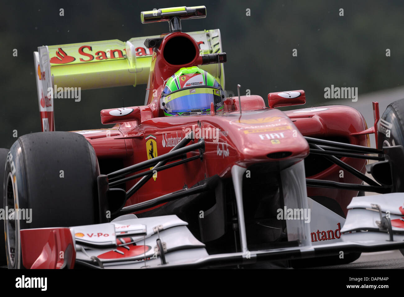 Brazilian Formula One driver Felipe Massa of Ferrari steers his car
