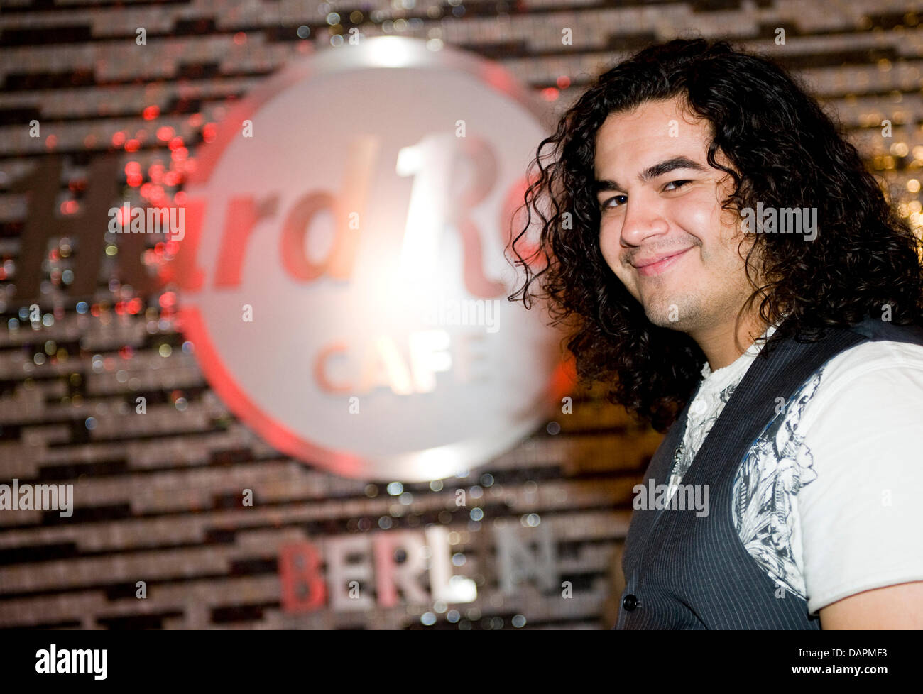 US singer Chris Medina visits the Hard Rock Café in Berlin, Germany, 23