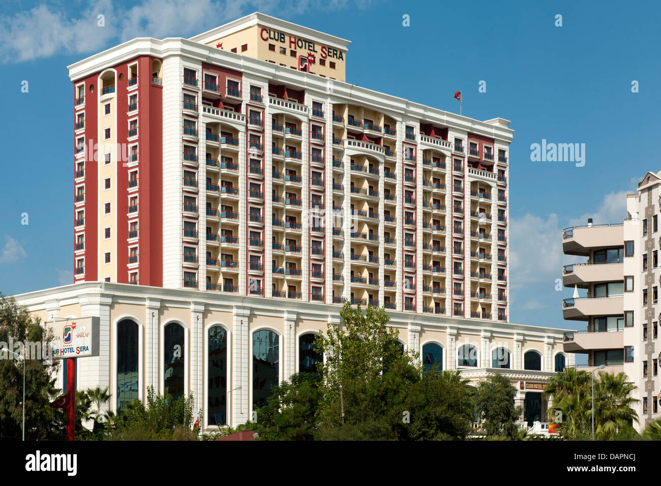 Türkei, Provinz Antalya, Lara, Club Hotel Sera, eins der ersten Hotels am Lara Strand Stock Photo