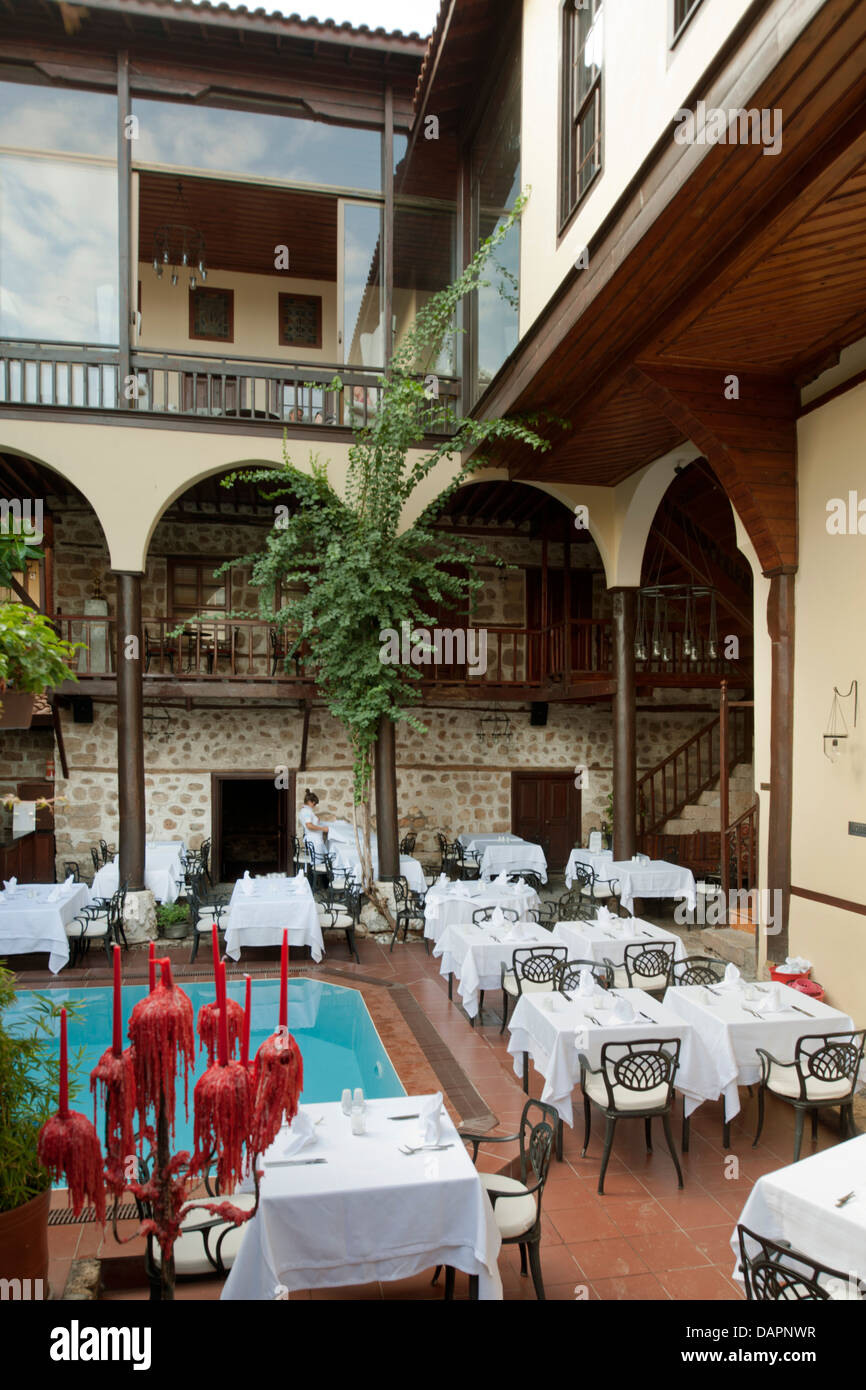 Türkei, Antalya-Stadt, Kaleici, Altstadt, Hotel Alp Pasa in einem historischen Gebäude Stock Photo