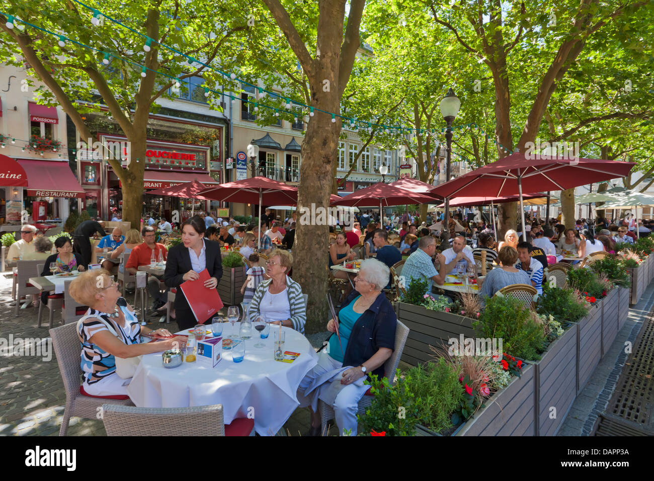 Luxembourg, Restaurant at Place d Armes Stock Photo