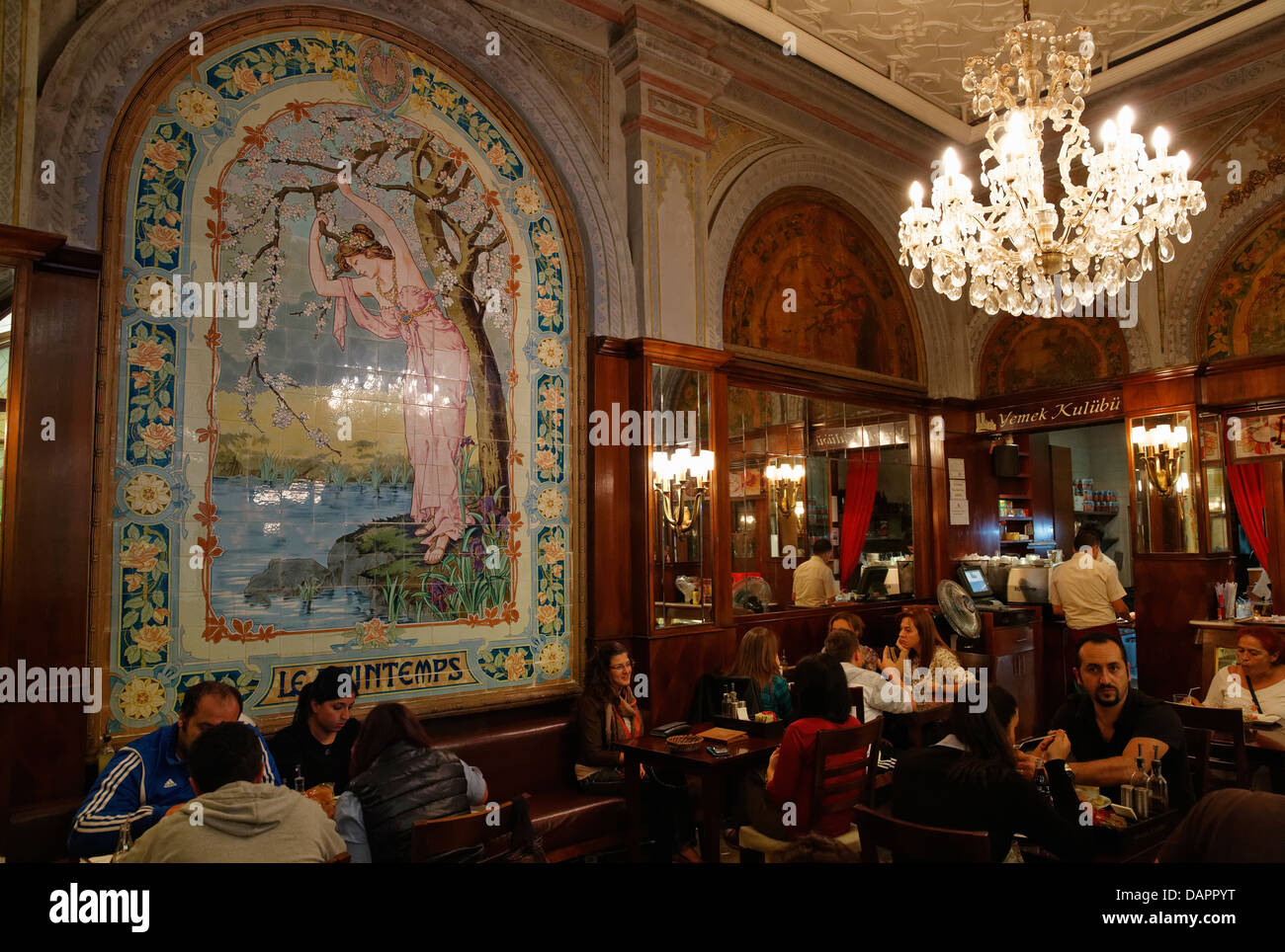 Turkey, Istanbul, Art nouveau cafe at Istiklal Caddesi road Stock Photo