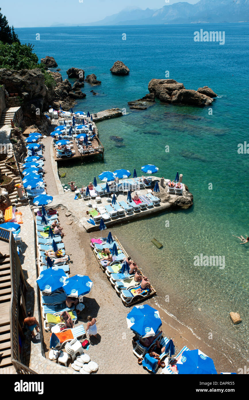 Türkei, Antalya-Stadt, Altstadt, Mermerli-Strand Stock Photo
