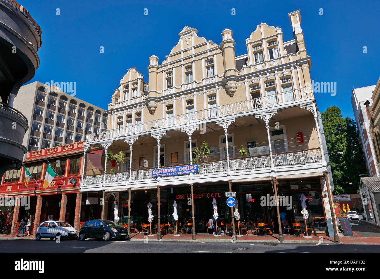 building with typical balconys at Long Street, Cape Town, Western Cape, South Africa Stock Photo