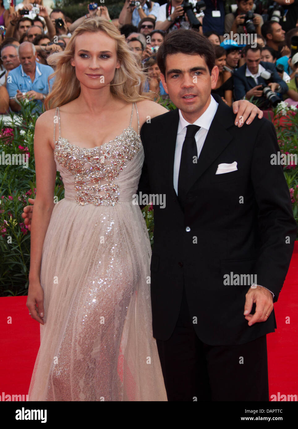 Actress  Diane Kruger and CEO of Jaeger-LeCoultre Jerome Lambert arrive at the premiere of 'The Ides Of March' during the 68th Venice International Film Festival at Palazzo de Cinema in Venice, Italy, 31 August 2011. Photo: Hubert Boesl Stock Photo