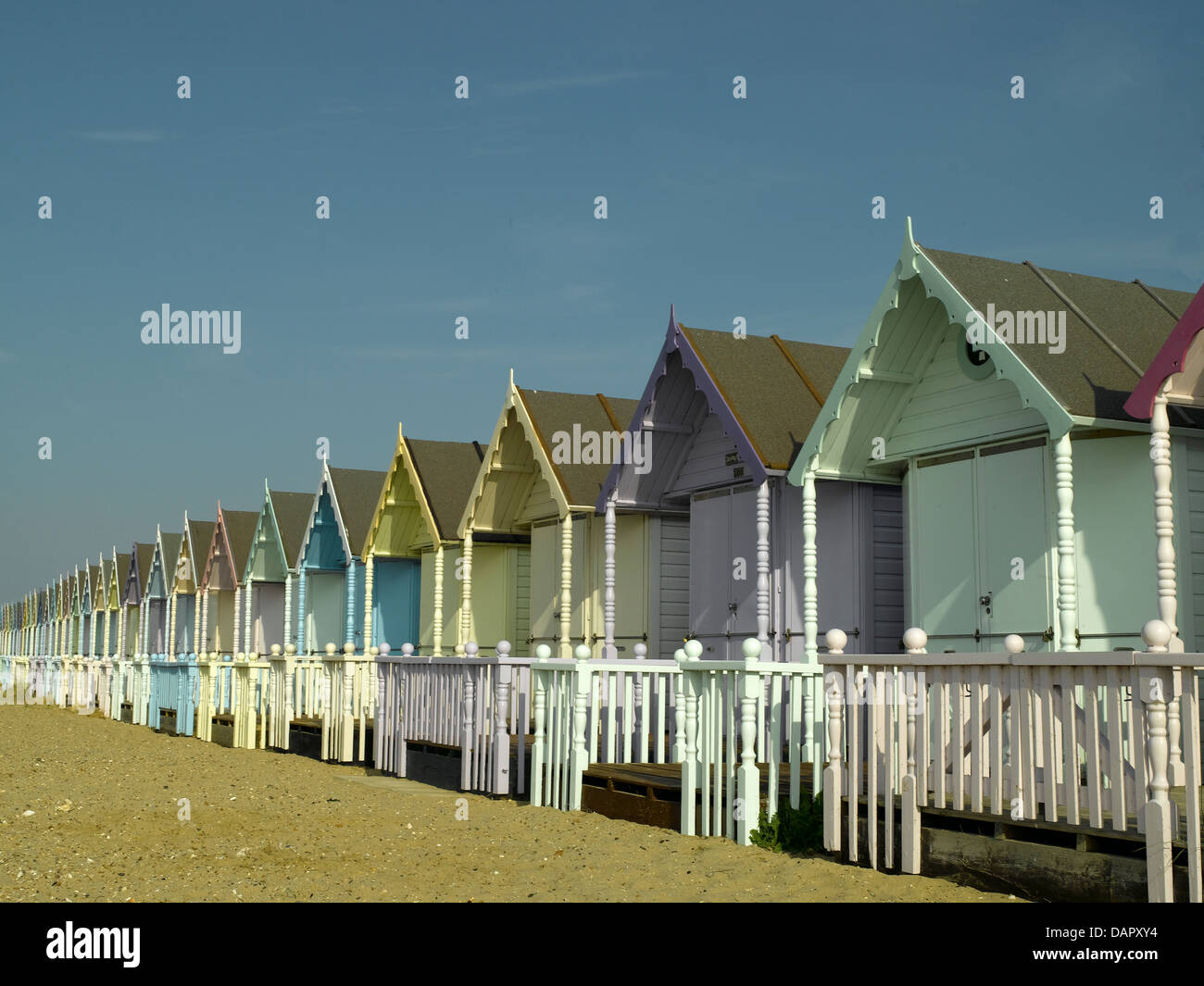 Beach Huts, West Mersea Island, Essex Stock Photo Alamy