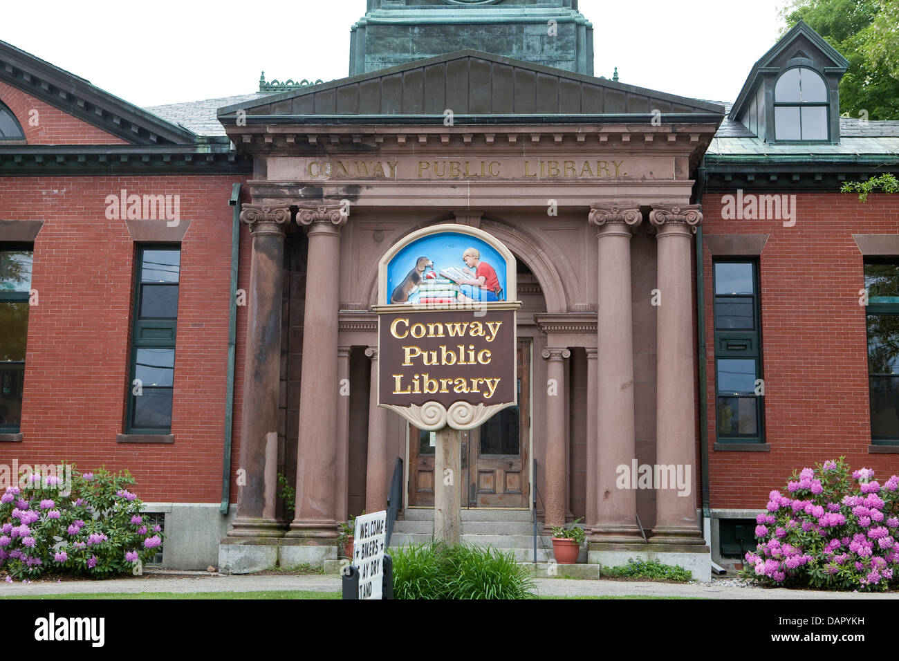 Conway Public Library is pictured in Conway, New Hampshire Stock Photo