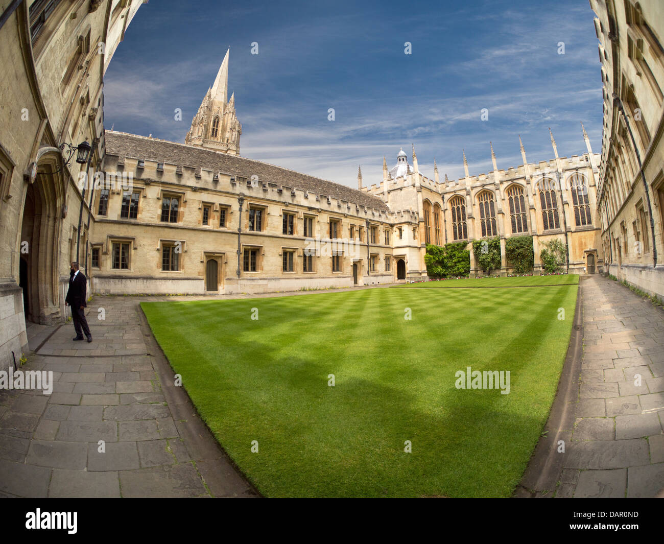 The Quadrangle, Queen's College Oxford - fisheye view Stock Photo