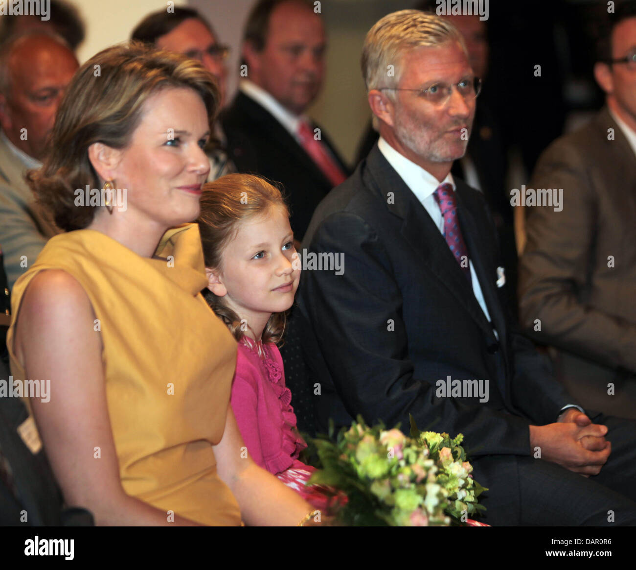 Crown Prince Philippe of Belgium, Crown Princess Mathilde (L) and their ...