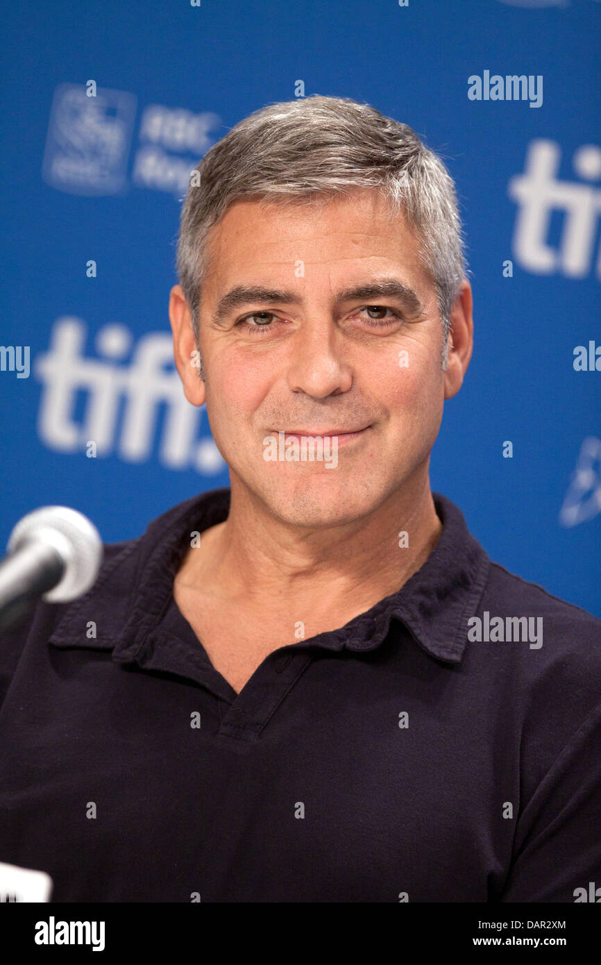 Actor George Clooney attends the press conference of 'The Descendats' at the Toronto International Film Festival, TIFF, at Bell Lightbox in Toronto, Canada, on 10 September 2011. Photo: Hubert Boesl Stock Photo