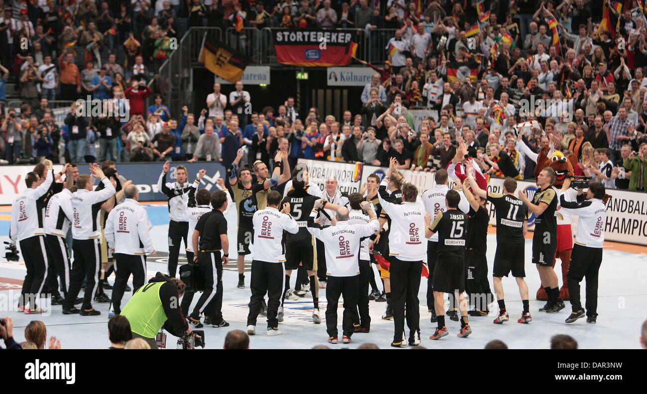 The German Players Cheer After Winning The 2007 Handball World The German Players Cheer After Winning The 2007 Handball World