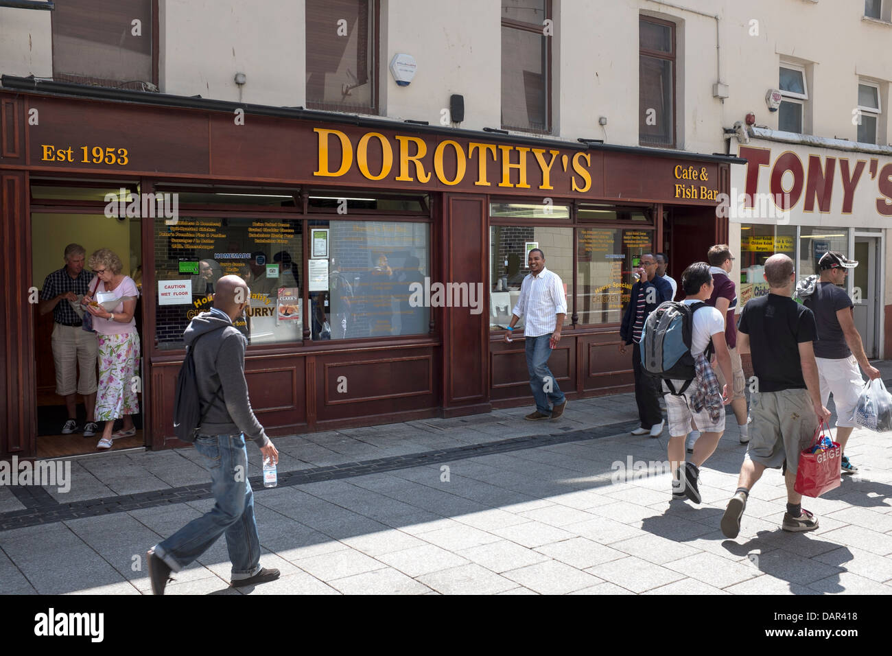 Dorothys Fish and Chip Shop Caroline Street Cardiff Stock Photo Alamy