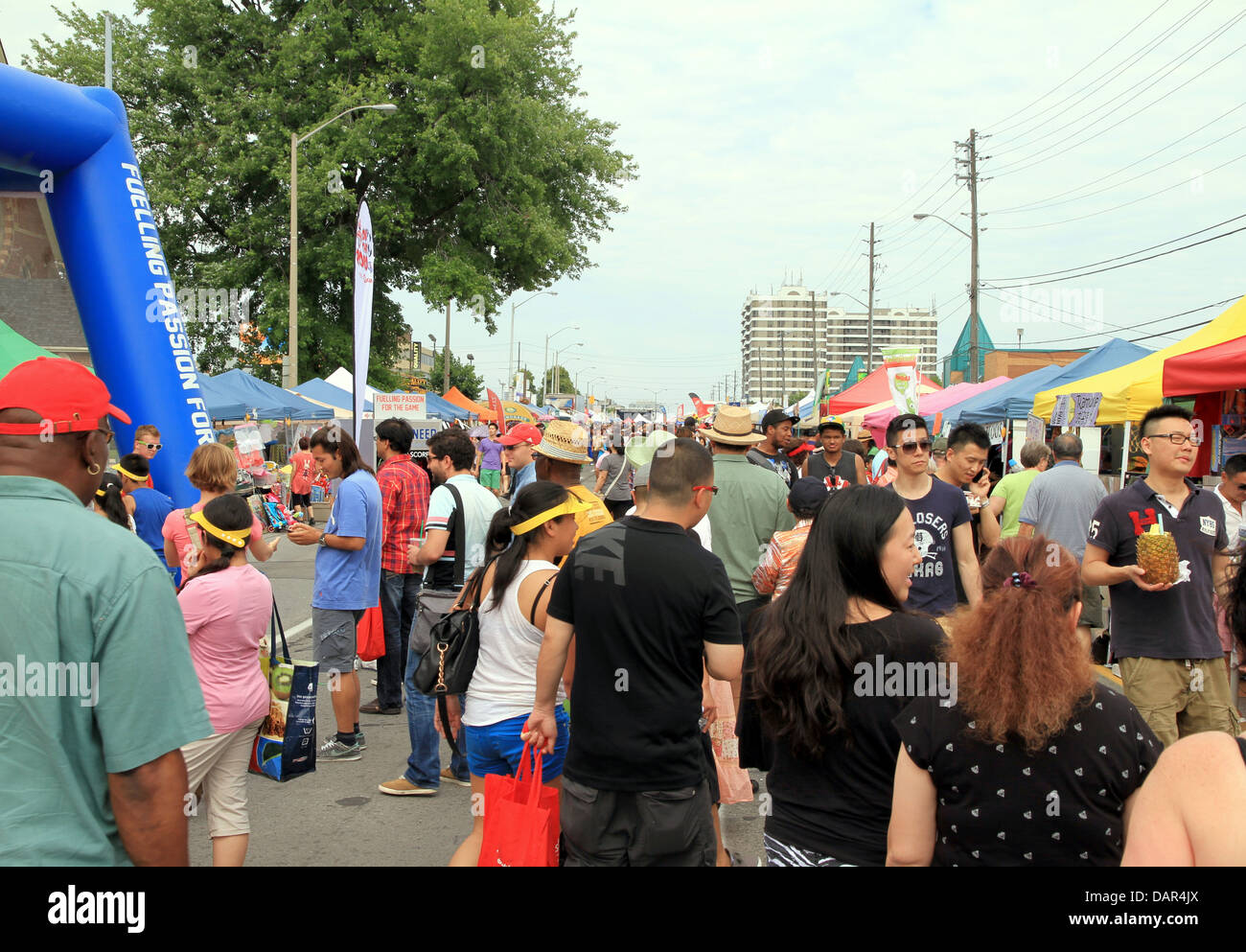 Crowd at the annual Taste of Lawrence street festival on July 2013 in Toronto, Canada Stock Photo