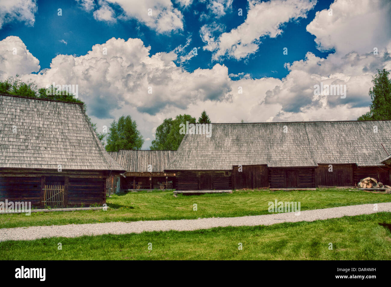 The Orava Ethnographic Park Museum in Zubrzyca Górna, Poland Stock Photo