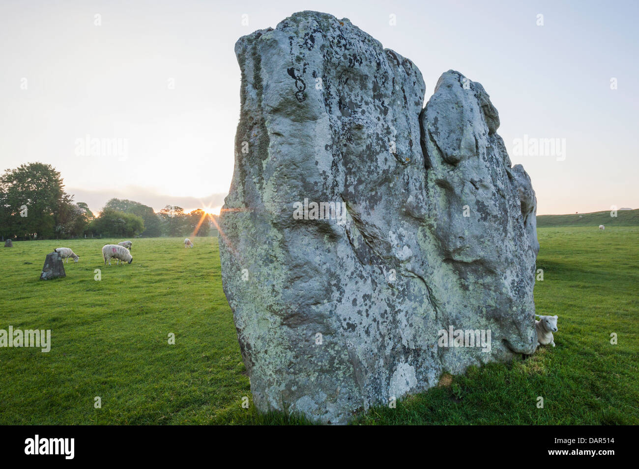 England, Wiltshire, Avebury, Avebury Stone Circle Stock Photo
