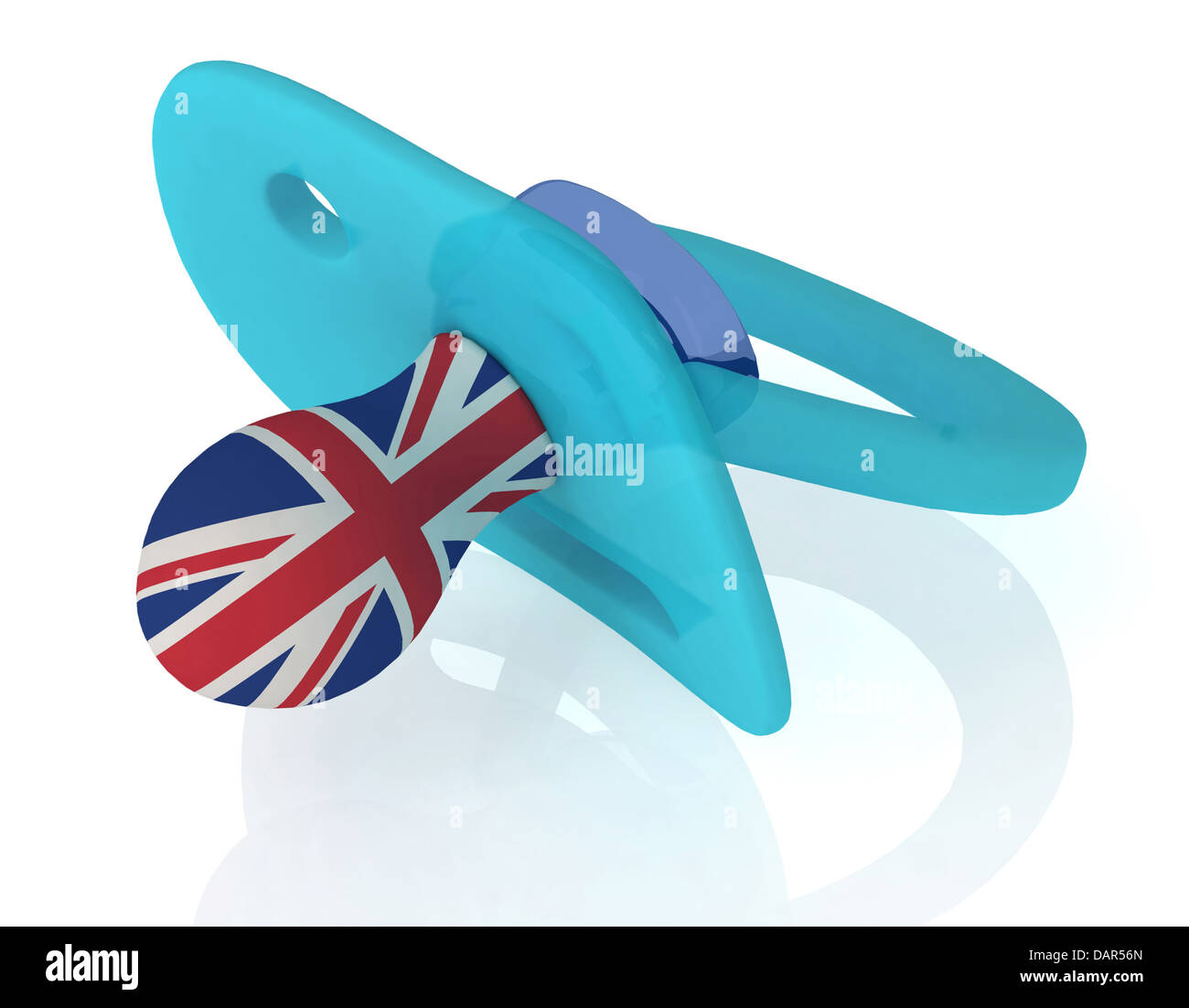 baby pacifier with uk flag, princess baby concepts, 3d illustration ...