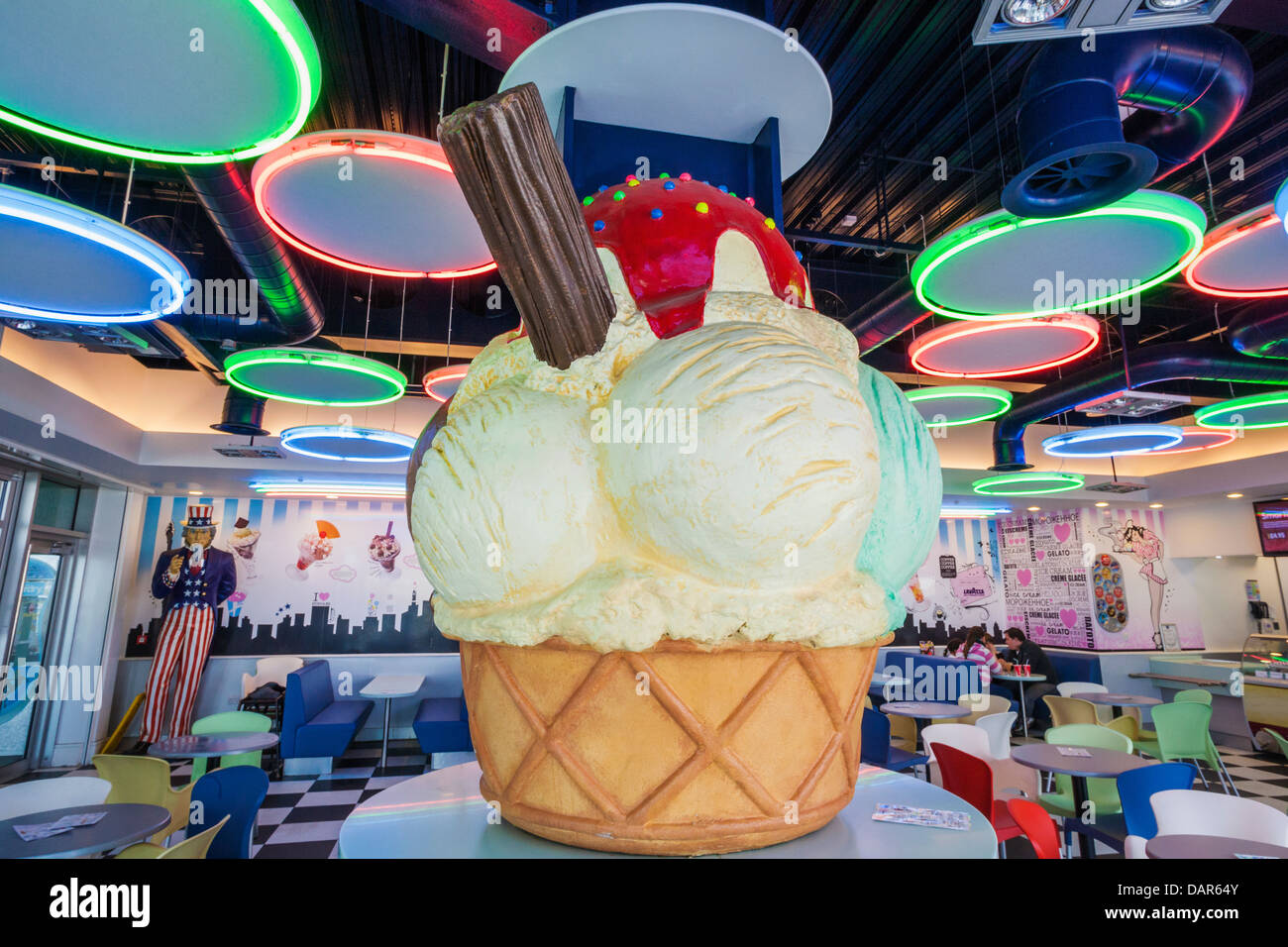 England, Somerset, WestonSuperMare, The Grand Pier, Ice Cream Parlour